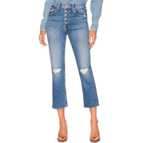 MOTHER Denim - Mother The Pixie Tomcat Crop Jean in Not Cut & Pasted